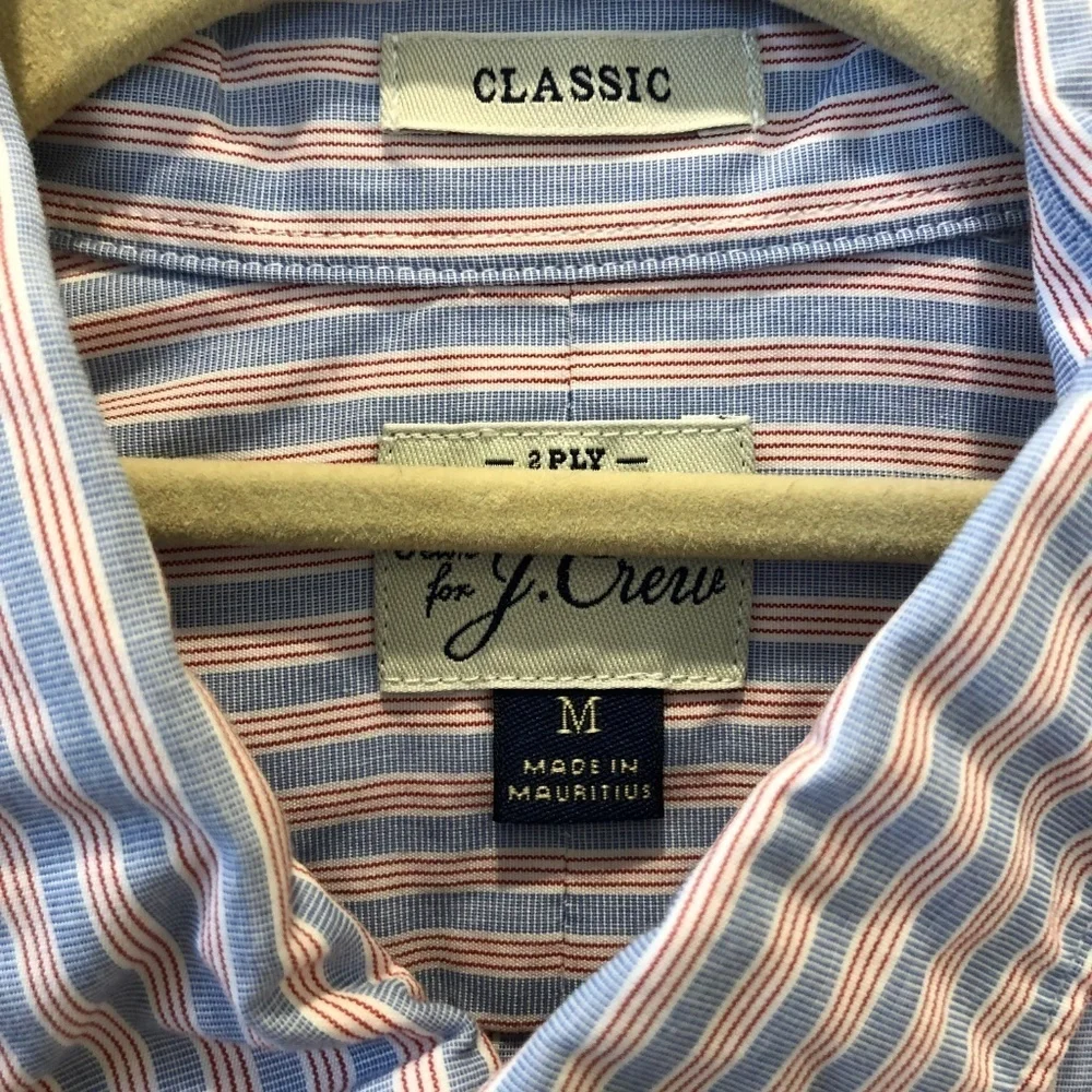 J. Crew Red/White/Blue Striped Button Down